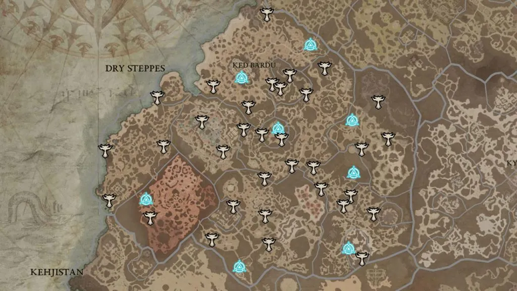 Map of Lilith's Altars - Arid Steppes