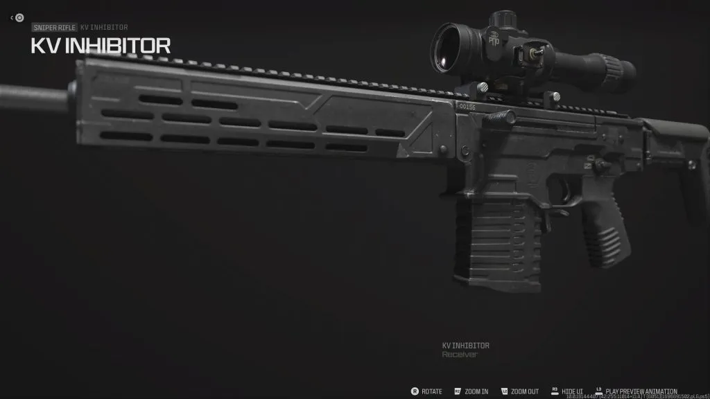 The KV Inhibitor sniper rifle in MW3