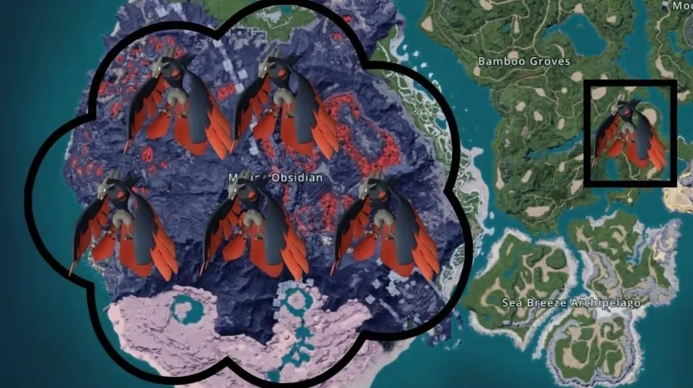 Vanwyrm location map Palworld