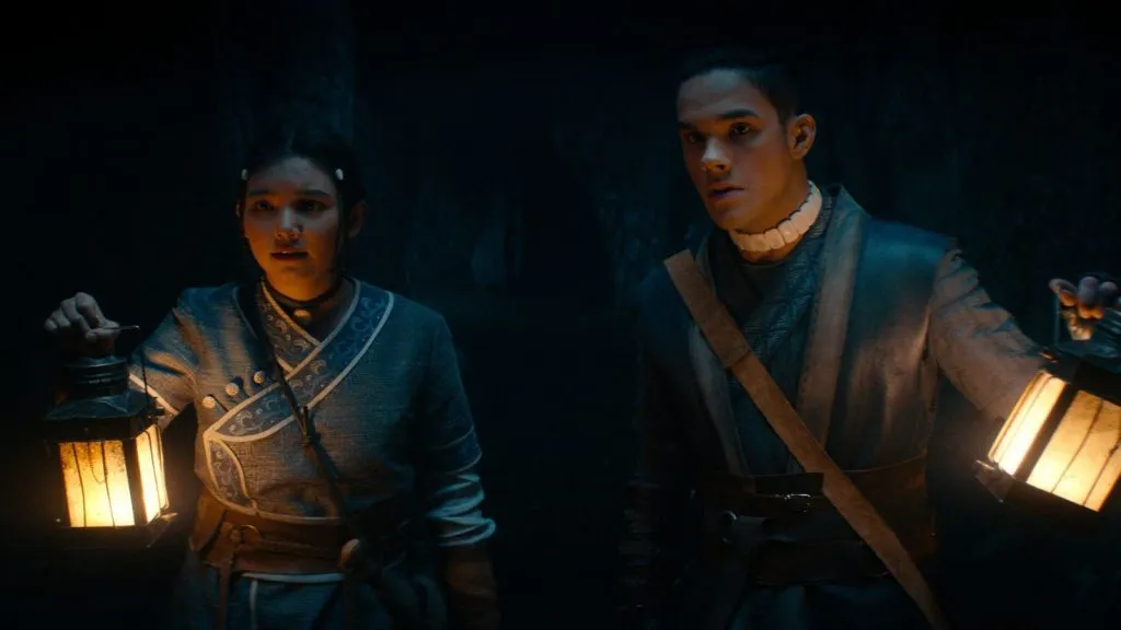 katara and sokka secret tunnel avatar the last airbender netflix