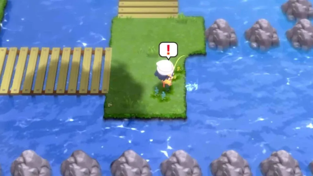 Fishing in Pokémon Sparkling Diamond and Sparkling Pearl