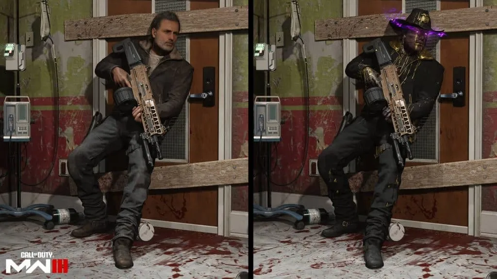 Two styles of Rick Grimes in Warzone