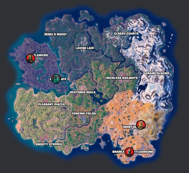 Fortnite Boss NPC Map Chapter 5 Season 2