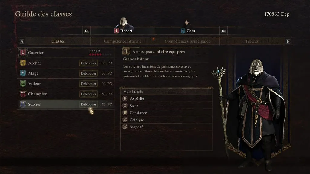 Class Guild Menu in Dragon's Dogma 2