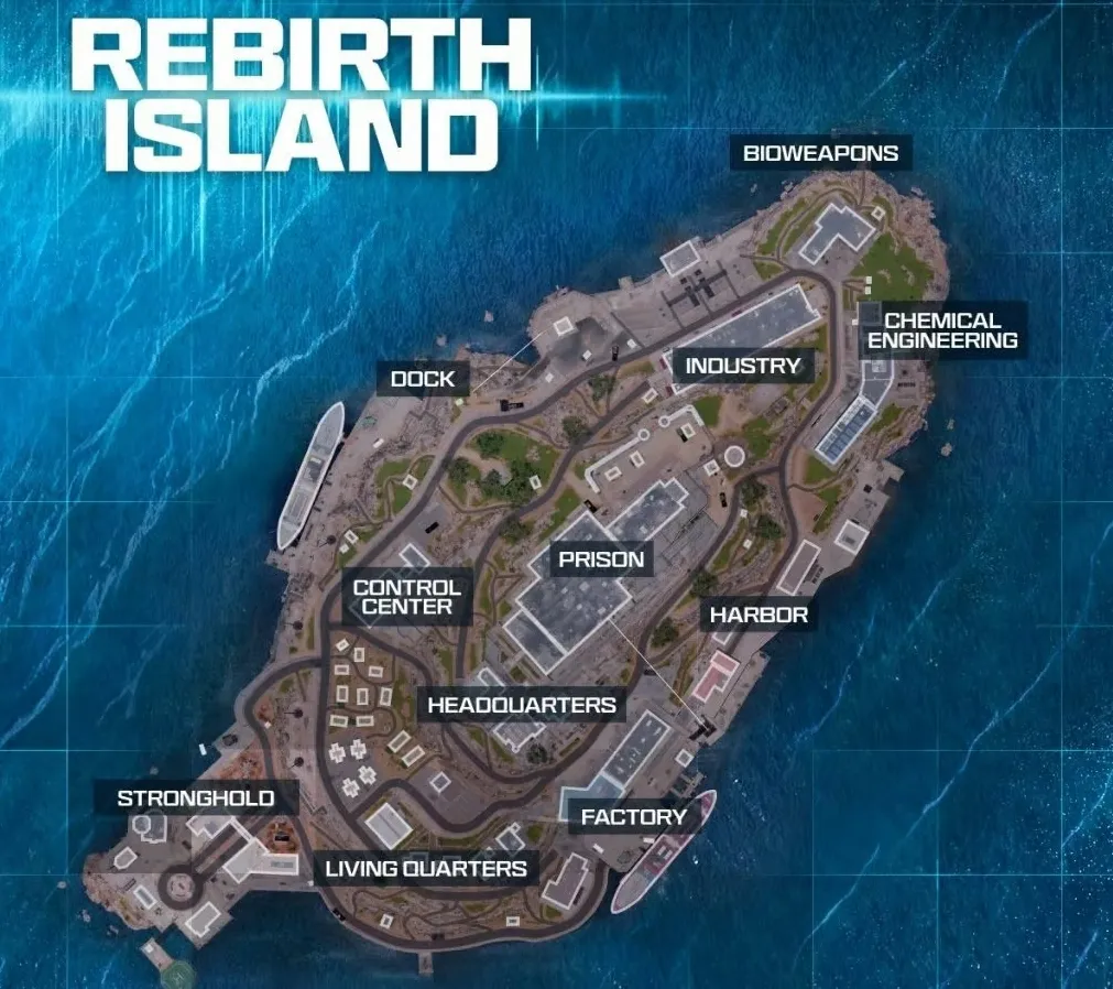 All locations of the updated Rebirth Island map in Warzone