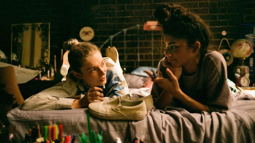 Hunter Schafer (Jules Vaughn) and Zendaya (Rue Bennett) in Euphoria