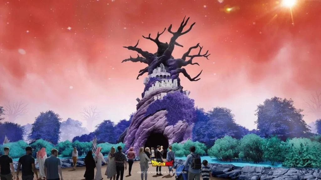 concept art of the planet beerus in the Dragon Ball amusement park